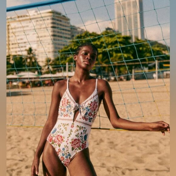 SEZANE X FARM RIO Octavia Swimsuit Jardim Romântico SOLD OUT! P/S - Picture 4 of 6